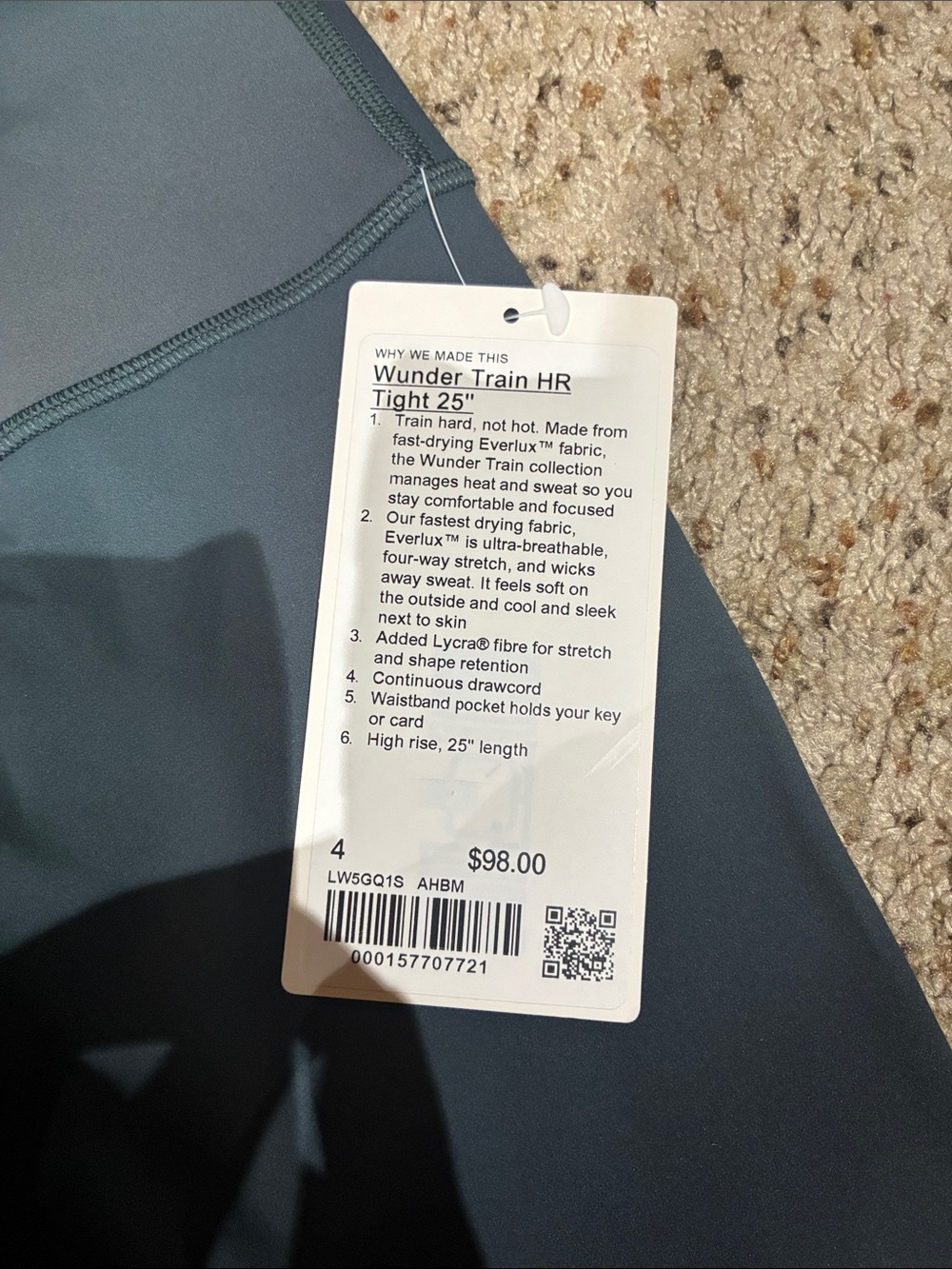 lululemon athletica High-Waist Ombre Black/Blue Leggings - Picture 2 of 3